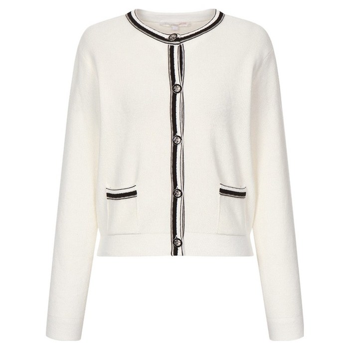 올리브데올리브 여성용 배색 포인트 니트 가디건