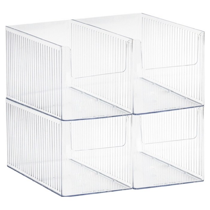 데일리블룸 주방 펜트리 수납 리빙박스 정리함, 투명, 4개