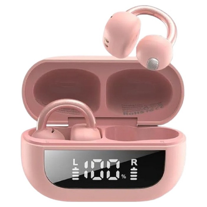 토조 오픈라임 AI 이어링 오픈형 귀걸이 클립형 무선 블루투스 이어폰, 핑크, T13064