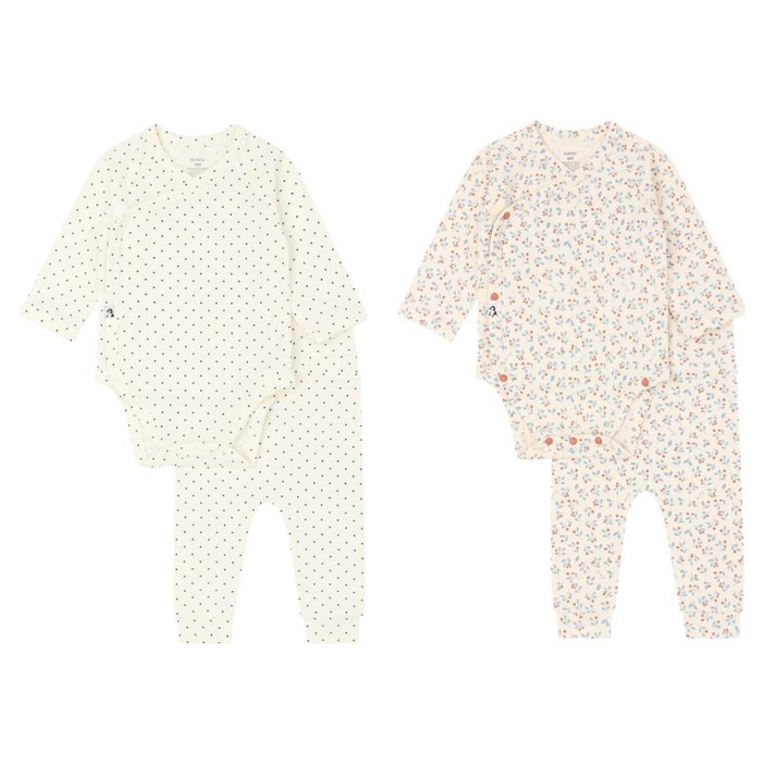 코니 신생아용 밤부 바디수트 & 레깅스 2종 세트