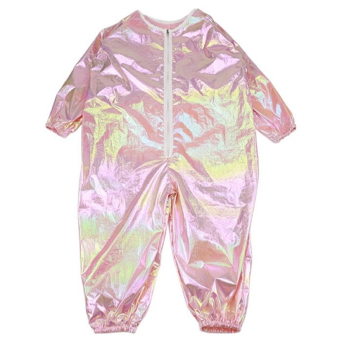 베베슈에뜨 아동용 홀로그램 방수 올인원 미술가운, 핑크