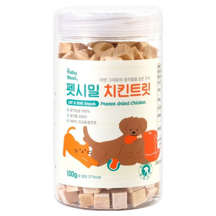 펫시밀 반려동물 치킨 트릿, 치킨맛, 100g, 1개
