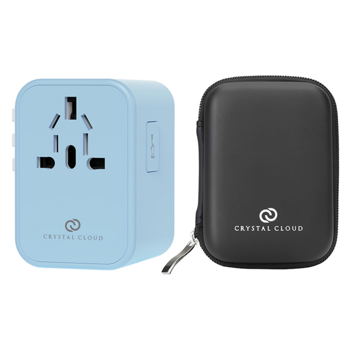 크리스탈클라우드 5포트 PD 35W 전세계 여행용 해외 멀티어댑터 시에나블루 CC306