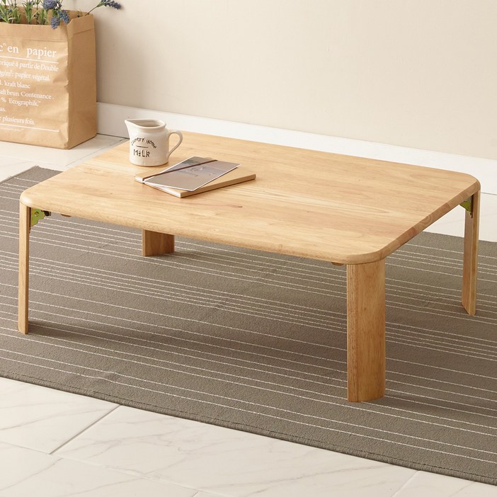 조은세상 고무나무 원목 테이블 800 x 600 mm