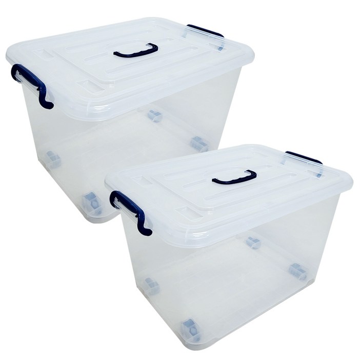 마이닝 플라스틱 리빙박스 150L, 2개, 투명색 마이닝 플라스틱 리빙박스 150L, 2개, 투명색