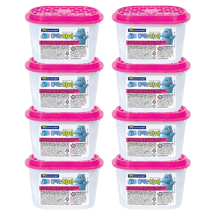 물먹는하마 습기제거제 옷장용 본품, 300g, 8개