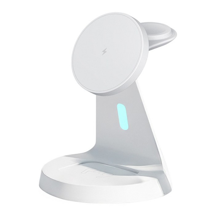 뉴클 3IN1 맥세이프 마그네틱 무선 고속충전 스탠드 충전기, 화이트, 1개