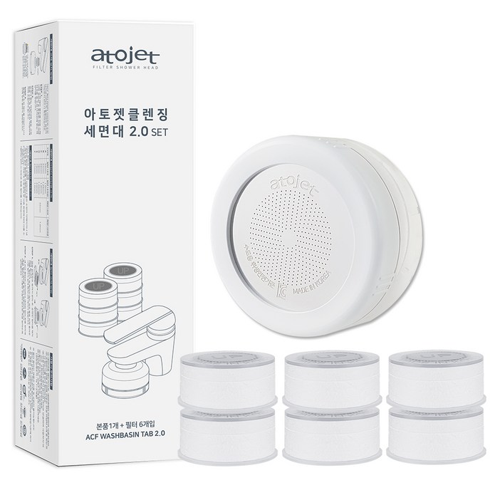 아토젯 클렌징 세면대 2.0  리필 필터 6p 세트, 단일 색상