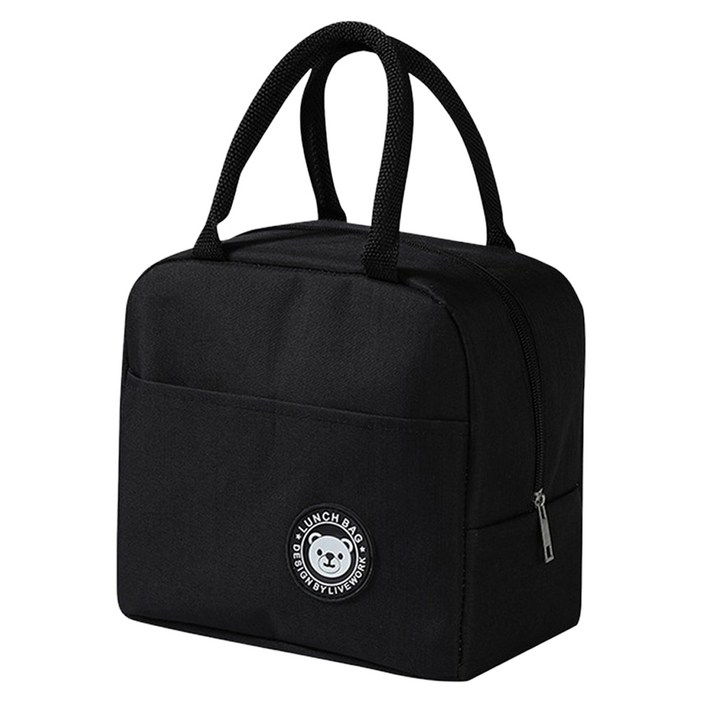 디에스 캠핑 피크닉 곰돌이 보온보냉백, 블랙, 1개