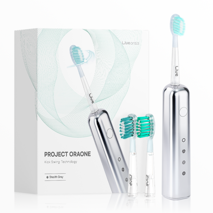 라이브오랄스 프로젝트 오라원 전동칫솔 칫솔모 3p 세트, 스텔스 그레이전동칫솔, 1세트, PORAONE25