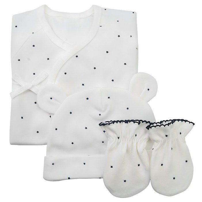 베이비베어 스타 배냇저고리손싸개신생아 모자  3종세트