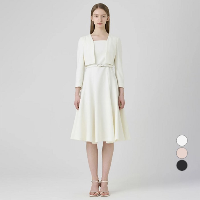 라인어디션 여성용 오픈 벨티드 훌 A라인 원피스