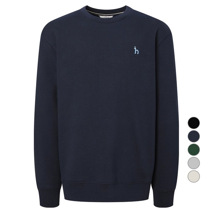 헤지스 남성용 솔리드 면 맨투맨