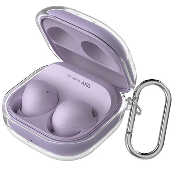 신지모루 변색방지 TPU 투명케이스  카라비너, 클리어, 갤럭시 버즈 FE  버즈 2  프로  2프로  라이브