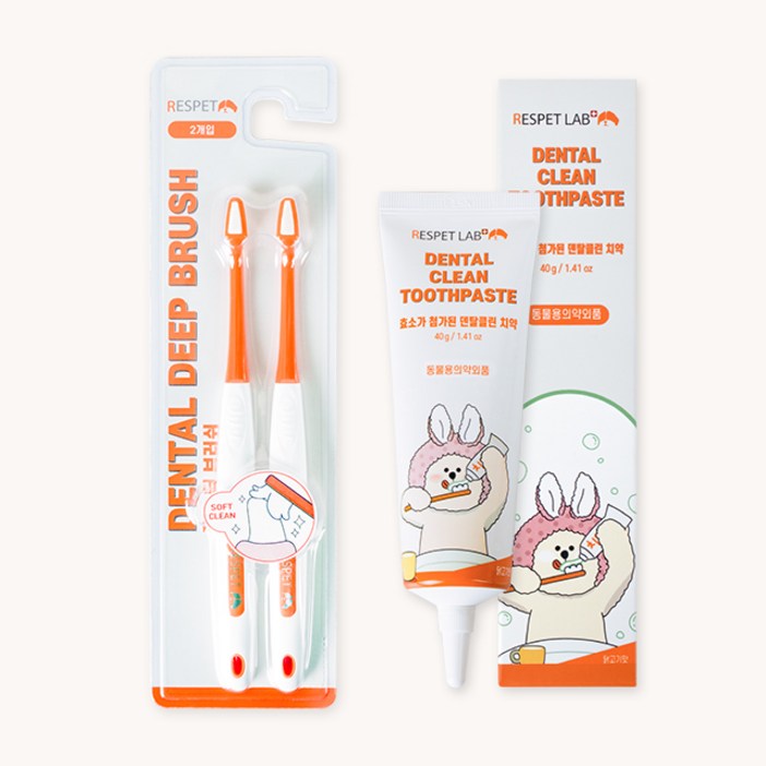 리스펫랩 반려동물 덴탈클린 치약 40g 덴탈 딥 브러쉬 2p 세트 리스펫랩 반려동물 덴탈클린 치약 40g 덴탈 딥 브러쉬 2p 세트