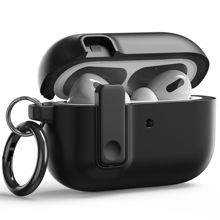 베루스 모던 락 분실 방지 잠금 기능 에어팟 프로 2 케이스, 에어팟프로2, 블랙, 1개