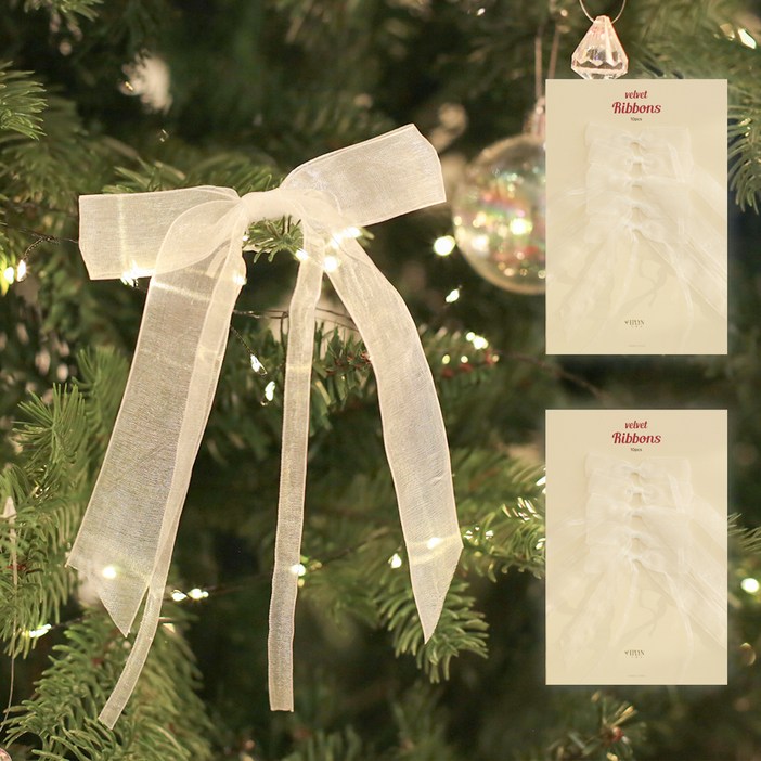 이플린  벨벳 쉬폰 완성리본 10P