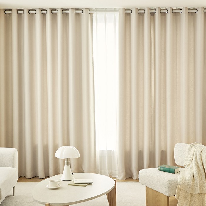 데코원 제이드2 아일렛 암막 커튼 2개 + 끈 2개