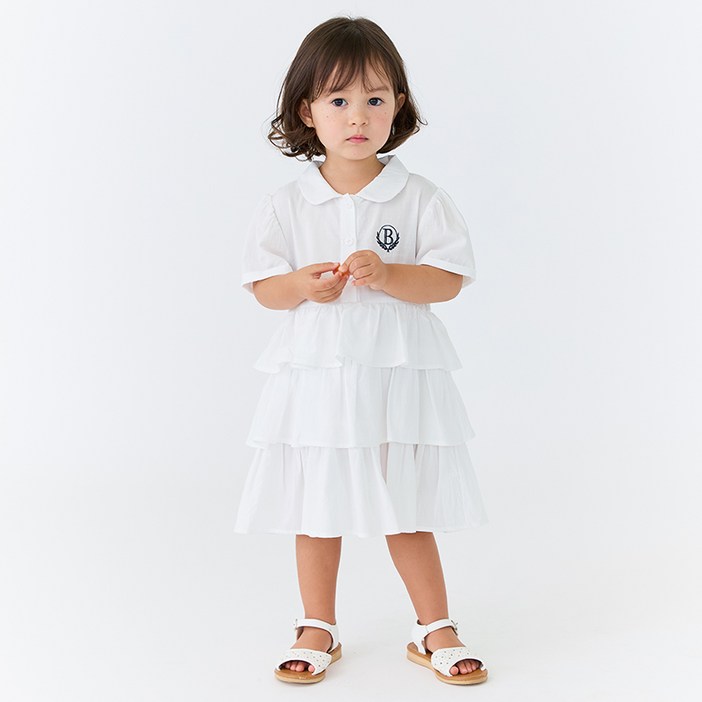베베쥬 여아용 냉감 통기성 로맨틱반팔셔츠 원피스