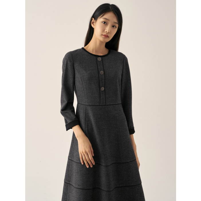 지센 피어로즈 스판 플레어 원피스 LFOPNA02_GR 2494938