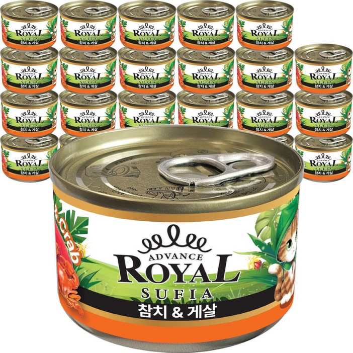 어드밴스 로얄 수피아 5종 170g x 96개입 고양이 캔 길냥이 통조림 간식, 170g, 96개, 게살
