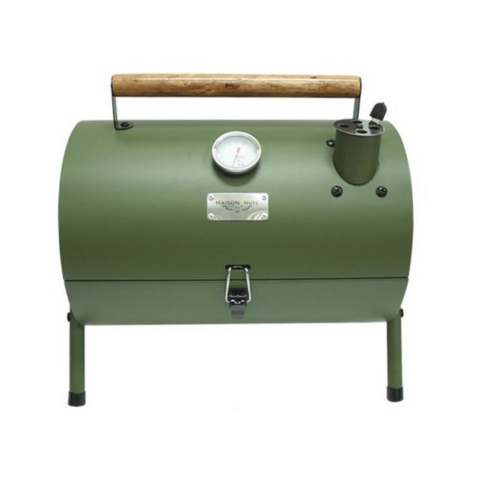 (캠핑플렉스) 테이블탑 오븐 훈제 바베큐그릴 캠핑용 야외용 훈제 삼겹살 BBQ 그릴 손잡이 화로대 감성 캠핑 훈제그릴 숯불구이 접이식 예쁜, 1개