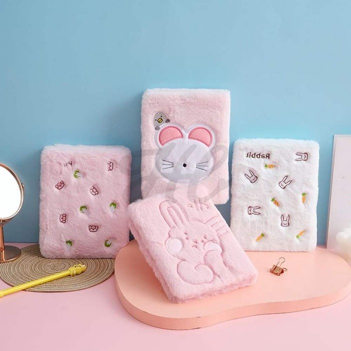 학생 필기용 털커버 다이어리 일기장 메모장 노트 휴대용