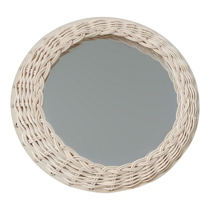 라탄 우븐 거울 둥근 벽 아트 장식 화장 드레싱 거울