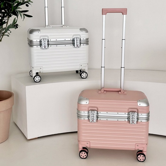 머즈 위로열리는 파일럿 기내용 화이트 캐리어 20인치