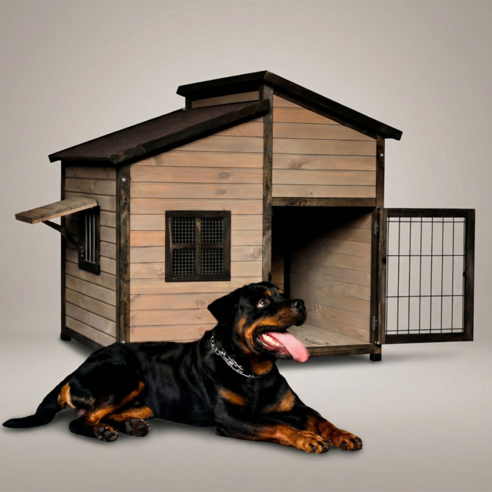 원목 야외 대형견집 디자인3, 1개, 원목