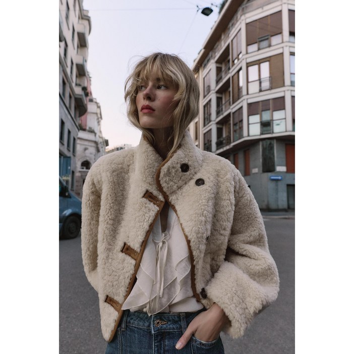 ZARA 리버시블 더블 페이스드 후리스 자켓