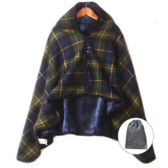 매이템 대형140100cm 무릎담요파우치포함 똑딱이담요 망토 밍크담요 사무실담요 극세사담요 차량용담요 차박 카페 캠핑담요