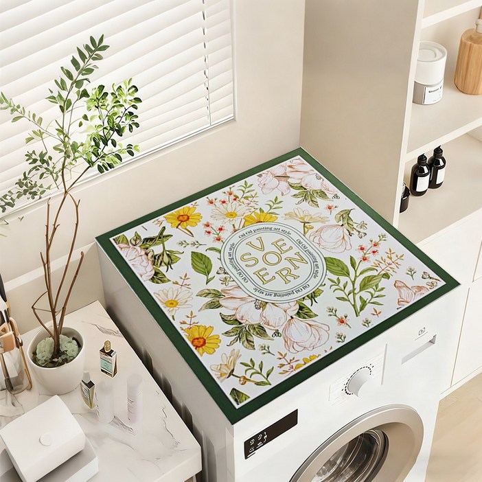 SEVOREN 드럼 세탁기커버 건조기 덮개 방수 매트 김치 냉장고 상단 방진 커버