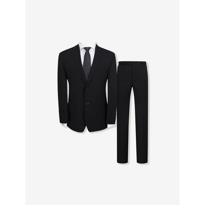 지이크 울 블렌디드 레귤러핏 정장 세트 블랙 PIJAD2032 PIPAD2232