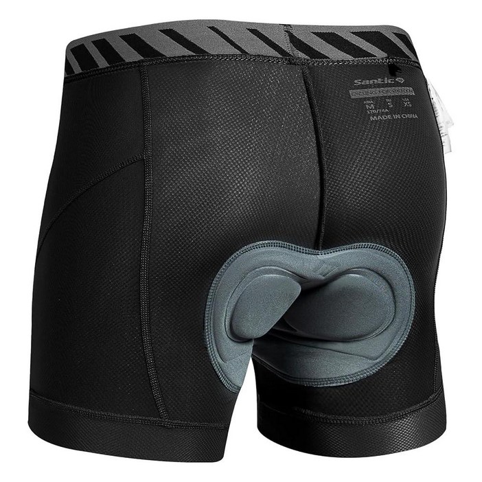 Santic 남성용 바이크 반바지 사이클링 속옷 3D 패딩 마운틴 라이너 반바지 자전거 바지, 블랙., 미디엄