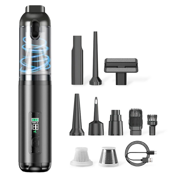 헤이슨 인피니티 클린 고급형 차량용 청소기 미니 핸디 초강력 20000PA 8가지 노즐증정