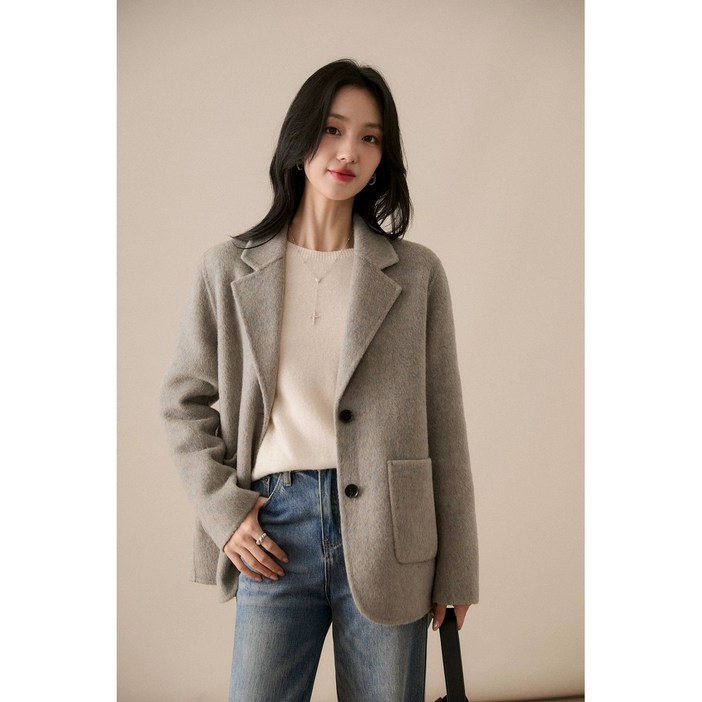 휠렉스 여성 겨울 테일러드 싱글 자켓 하프기장 데일리 오피스룩 YD33