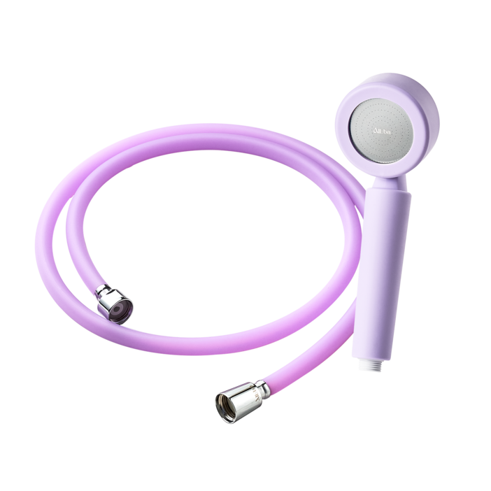 set 올바 더 뉴 의료용 실리콘 필터 샤워기 세트 1.5M 샤워헤드샤워호스1.5M필터2ea, 블루밍라벤더, 1세트