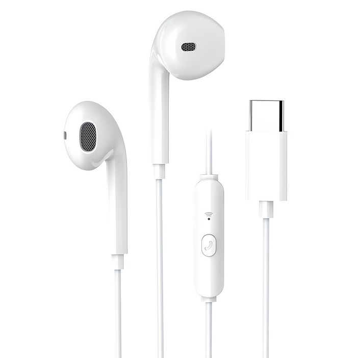 맥스틸 애플 아이폰 삼성 갤럭시 호환 C타입 오픈형 유선 이어폰, GM-EC20, 화이트