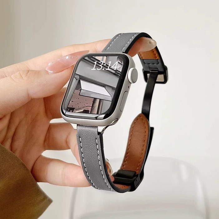 BuGeum 애플워치 가죽 여자 밴드 스트랩
