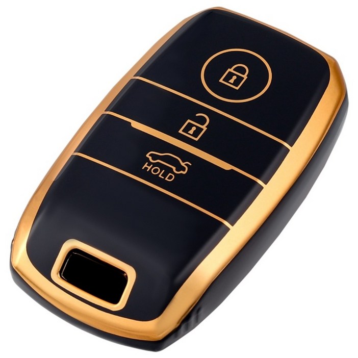 OFFCURVE TPU 기아 자동차 엣지라인 3버튼 모닝,레이 풀커버 스마트키 적용 키케이스 키홀터 +열쇠고리+번호판 다양한 컬러