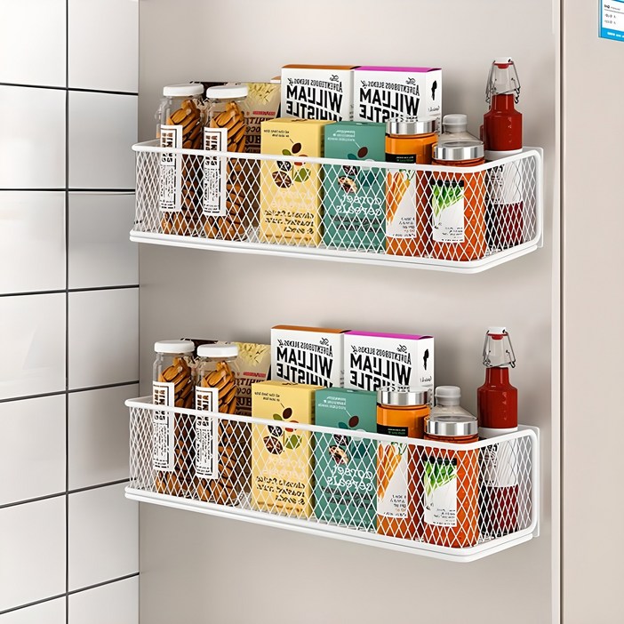 Allilio 냉장고 자석 선반 현관문 세탁기 수납 선반 양념병 수납 냉장고 사이드랙
