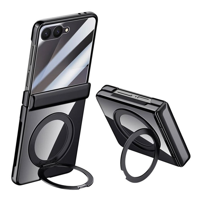 ELVO 갤럭시 Z FLIP7 힌지보호 맥세이프 거치대 투명 케이스