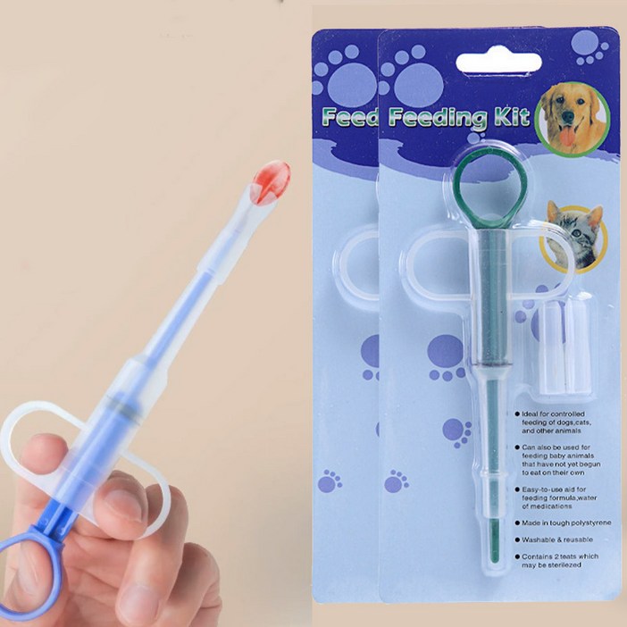 슈슈펫 반려동물 알약 주사기 2개+ 실리콘 노즐 4개