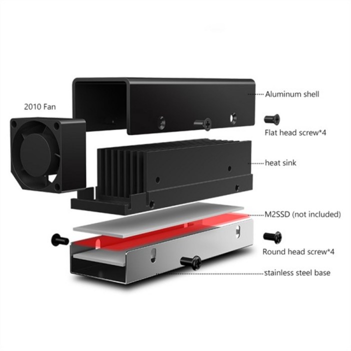 M.2 SSD NVMe 방열판 M2 2280 ssd 공기 순환 라디에이터 FAN 알루미늄 열 패드 쿨러