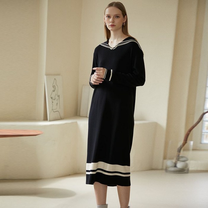 이사베이 러 카라 니트 원피스 VFOCI2930