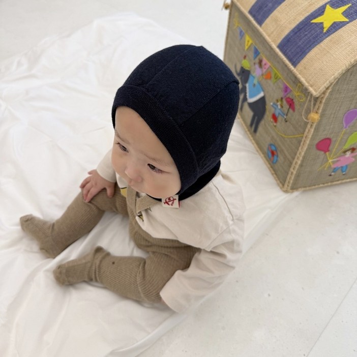 어텀31 아기 유아 만두핏 얇은 바라클라바 울 100 겨울 방한 니트 모자