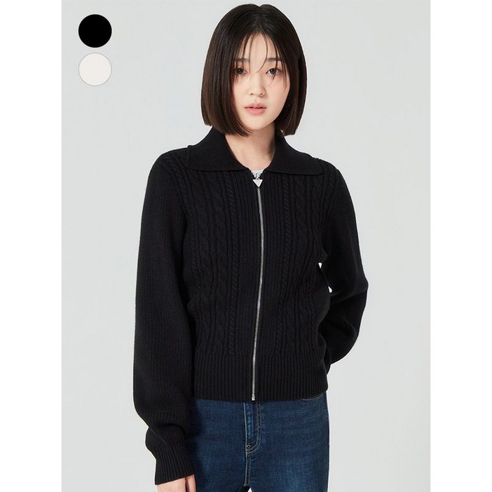 게스 스웨터 꽈배기 집업 가디건 OO3SE601