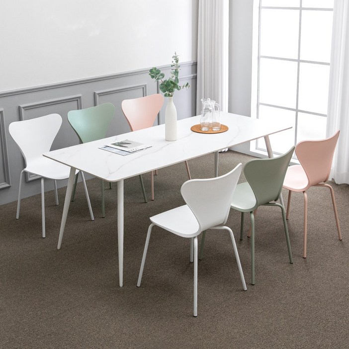 블랑스 세라믹 1800X800 사각 비너스 6인 식탁 세트, 화이트 블랑스 세라믹 1800X800 사각 비너스 6인 식탁 세트, 화이트