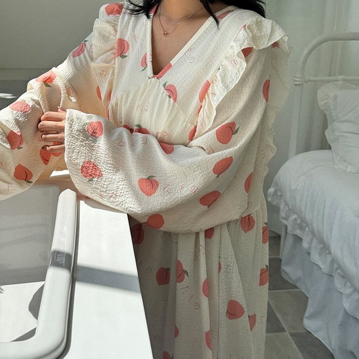 뜨왈 빅사이즈 긴팔 감성 원피스 파자마 홈웨어 44부터120까지